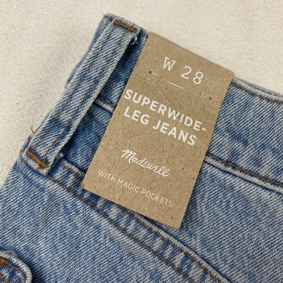 NWT Madewell Distressed Superwide-Leg Jeans Light Wash ND543 High-Rise Cropped - Picture 6 of 16